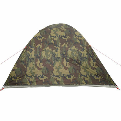 Detail van de vidaXL koepeltent in camouflagekleur, zijaanzicht met waterdichte stof.