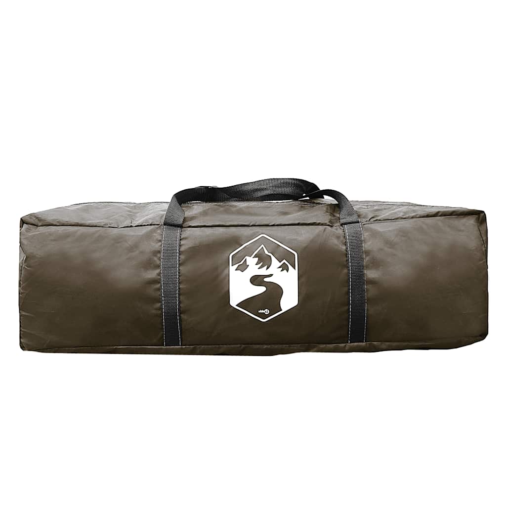Draagtas van de vidaXL koepeltent, bruin met zwart logo en handgrepen.