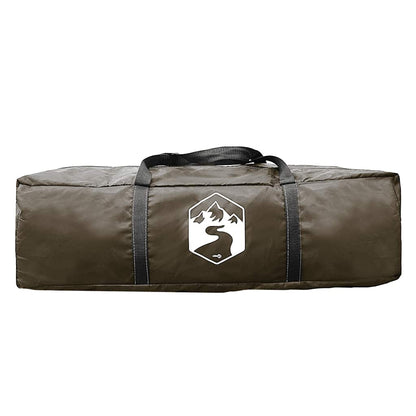 Draagtas van de vidaXL koepeltent, bruin met zwart logo en handgrepen.