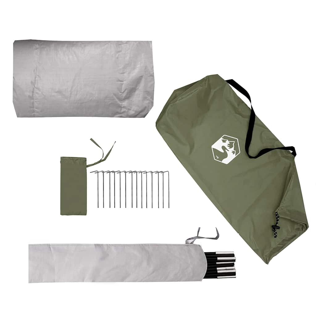 Detail van de vidaXL 2-persoons tentaccessoires, inclusief stokken, haringen en opbergtas.