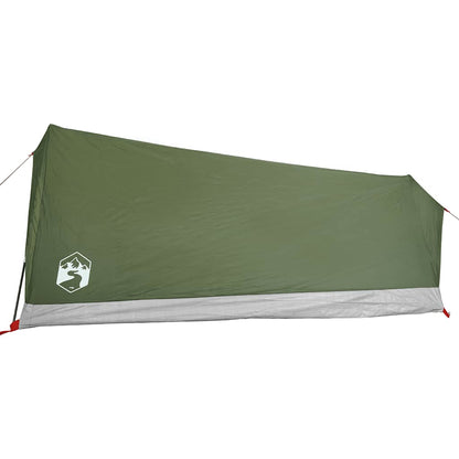 Detail van de olijfgroene vidaXL tent met waterdichte coating en ventilatiesysteem.