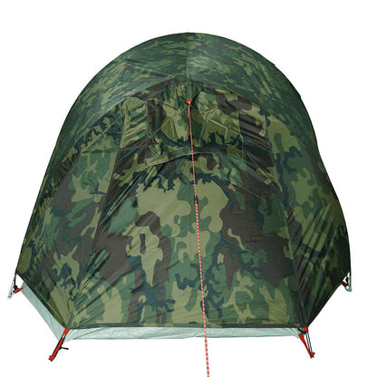 Detail van de camouflage buitenkant van de vidaXL 3-persoons tunneltent.