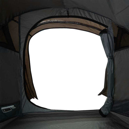 Detail van de ruime ingang van de vidaXL 2-persoons tunneltent met ventilatierooster.