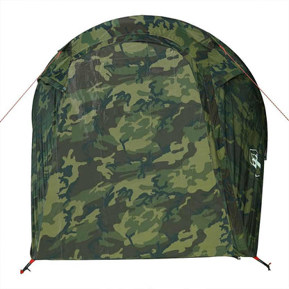 Detail van de camouflage achterzijde van de vidaXL 2-persoons tunneltent.