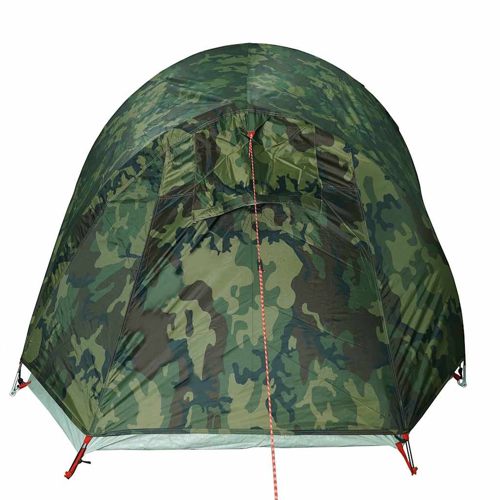 Detail van de camouflage buitenzijde van de vidaXL 2-persoons tunneltent.