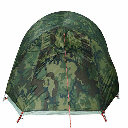 Detail van de camouflage buitenzijde van de vidaXL 2-persoons tunneltent.