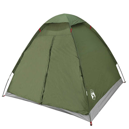 Detail van de olijfgroene vidaXL koepeltent met waterdichte buitenkant en ventilatierooster.