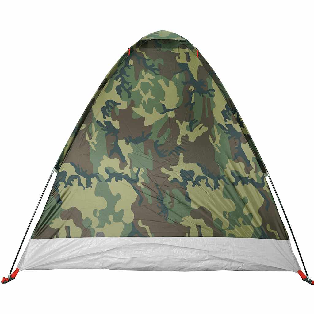 Detail van de camouflage buitenkant van de vidaXL 2-persoons koepeltent.