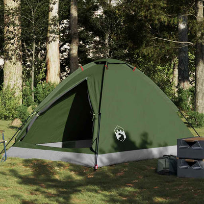 Olijfgroene vidaXL koepeltent voor 4 personen, waterdicht met ventilatieopening.