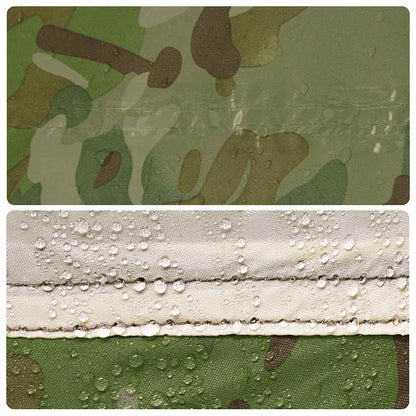 Detail van de waterdichte camouflage stof van de vidaXL koepeltent.