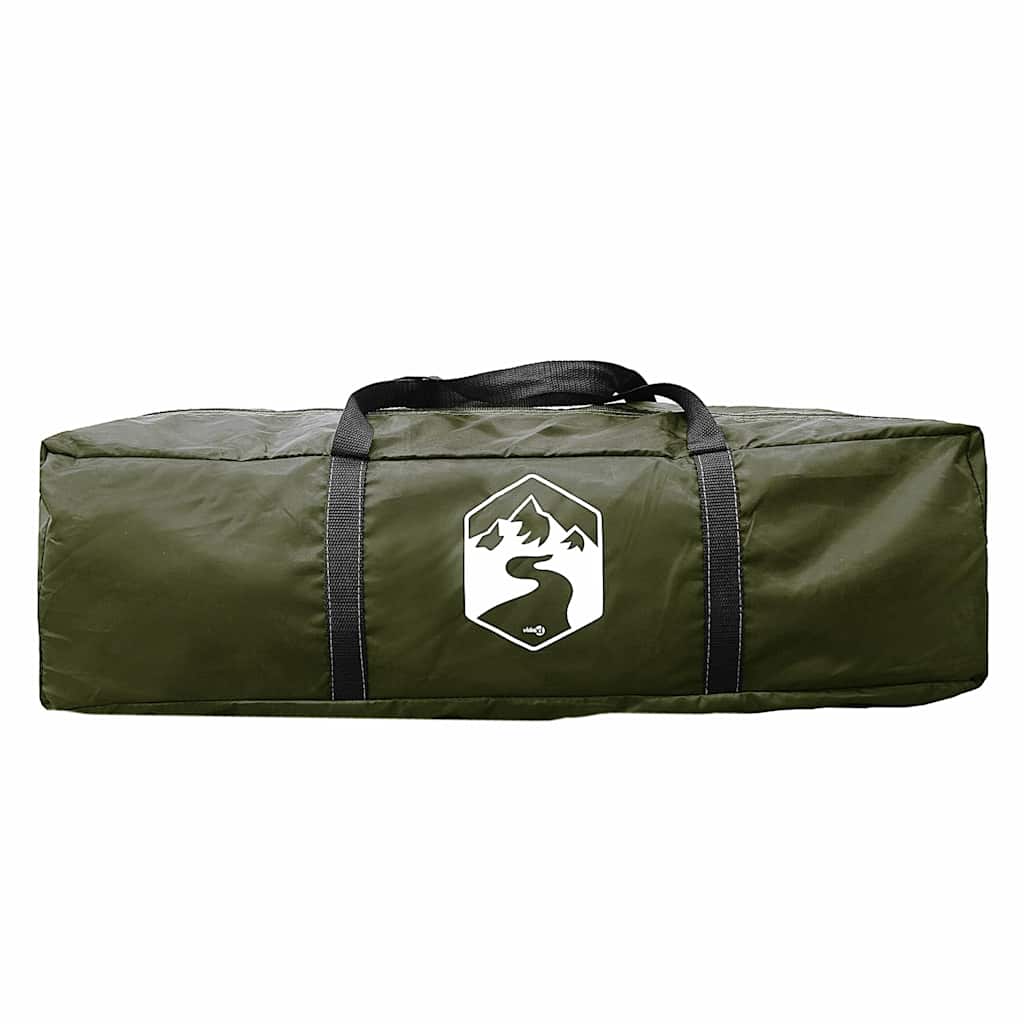 Olijfgroene opbergtas voor de vidaXL koepeltent, met handvat en merklogo.