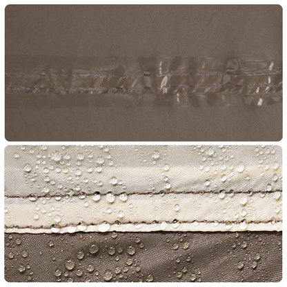 Detail van de waterdichte naden van de vidaXL koepeltent in bruin.