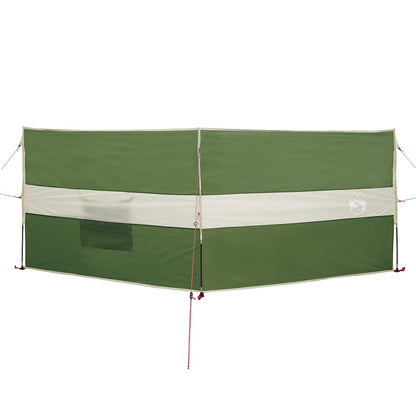 Detail van het groene vidaXL windscherm met waterdichte stof en stevige bevestiging.