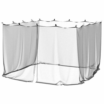 Detail van de vidaXL klamboe in zwart polyester, met opvouwbaar ontwerp voor buitengebruik.