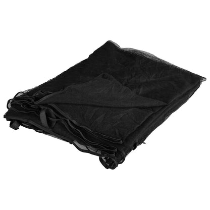 Zwart polyester klamboe van vidaXL, opgevouwen en compact voor eenvoudig transport.