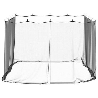 Detail van de vidaXL klamboe in zwart polyester met openingen voor ventilatie.