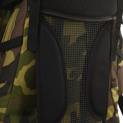 Detail van de ademende mesh achterkant van de vidaXL camouflage wandelrugzak.