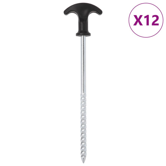 vidaXL Tentharingen van 20 cm met T-vormige top en gegalvaniseerd staal, set van 12.