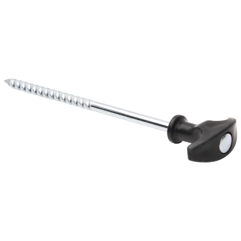 Detail van de T-vormige top van de vidaXL tentharing, gegalvaniseerd staal met schroefdraad.