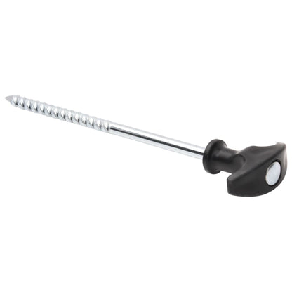 Detail van de T-vormige top van de vidaXL tentharing, gegalvaniseerd staal met schroefdraad.