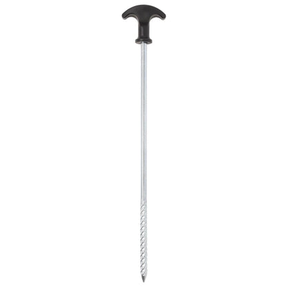 Detail van de vidaXL Tentharing met T-vormige handgreep en gegalvaniseerd staal.
