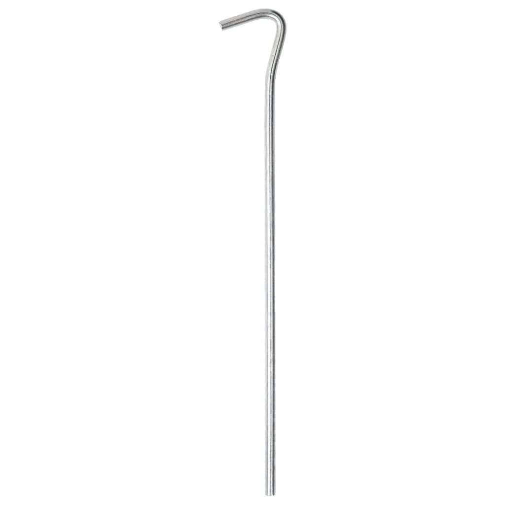 Detail van een gegalvaniseerde vidaXL tentharing van 23 cm met een haakvormige bovenkant.