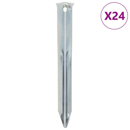 Gegalvaniseerde vidaXL tentharing van 20 mm, 17 cm lang, in een set van 24.