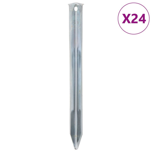 Gegalvaniseerde vidaXL tentharing van 20 mm dik en 22 cm lang, set van 24 stuks.