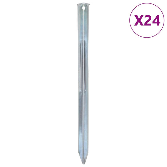 Gegalvaniseerde vidaXL tentharing van 20 mm breed en 30 cm lang, puntig uiteinde.