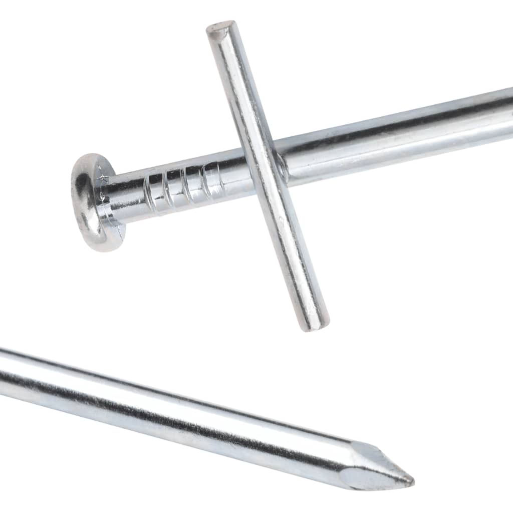 Detail van de vidaXL tentharing met T-stangetje en scherpe punt, gegalvaniseerd staal.