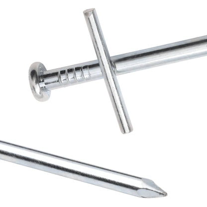 Detail van de vidaXL tentharing met T-stangetje en scherpe punt, gegalvaniseerd staal.