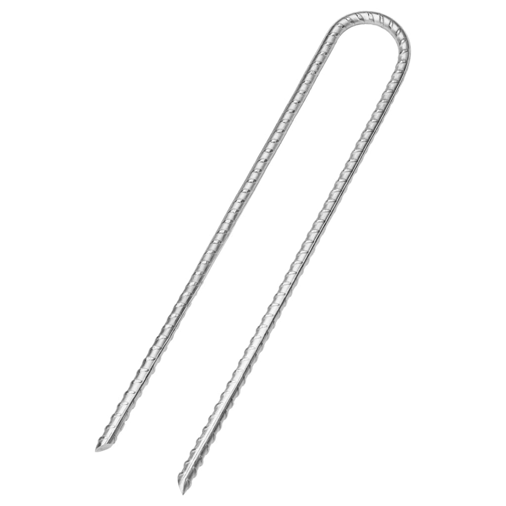 Detail van de vidaXL U-vormige tentharing met schroefdraad en gegalvaniseerd staal.