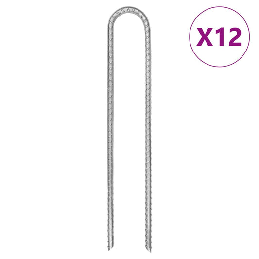 vidaXL U-vormige tentharingen van gegalvaniseerd staal, 30 cm, set van 12.