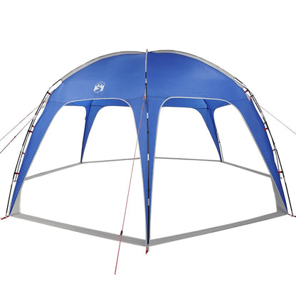 Detail van de azuurblauwe vidaXL partytent met windbestendig ontwerp en flexibele stokken.