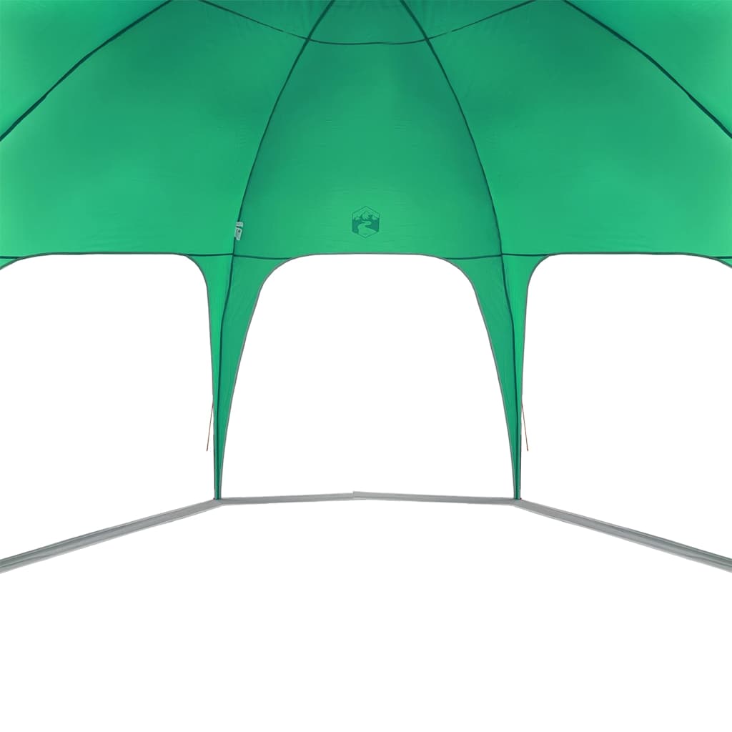 Detail van de zeegroen partytent vidaXL, met zicht op de binnenruimte en structuur.