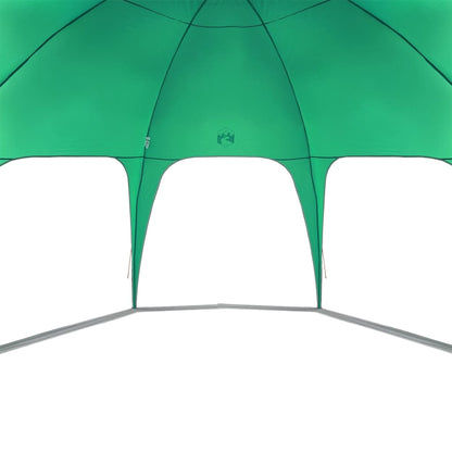 Detail van de zeegroen partytent vidaXL, met zicht op de binnenruimte en structuur.