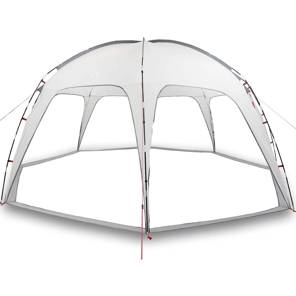 Detail van de grijze vidaXL partytent met waterdichte constructie en flexibele stokken.