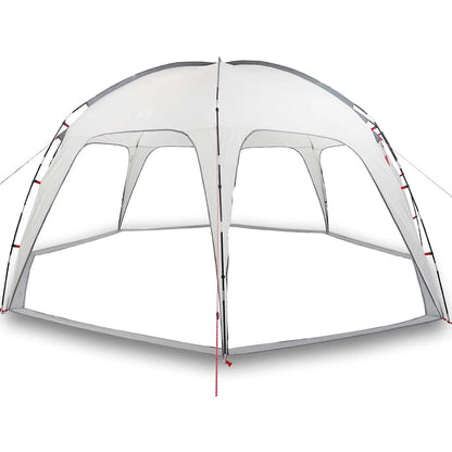 Detail van de grijze vidaXL partytent met waterdichte constructie en flexibele stokken.