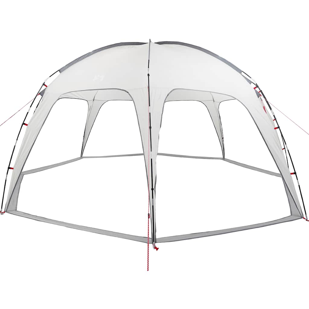 Detail van de grijze vidaXL partytent met waterdichte constructie en flexibele stokken.