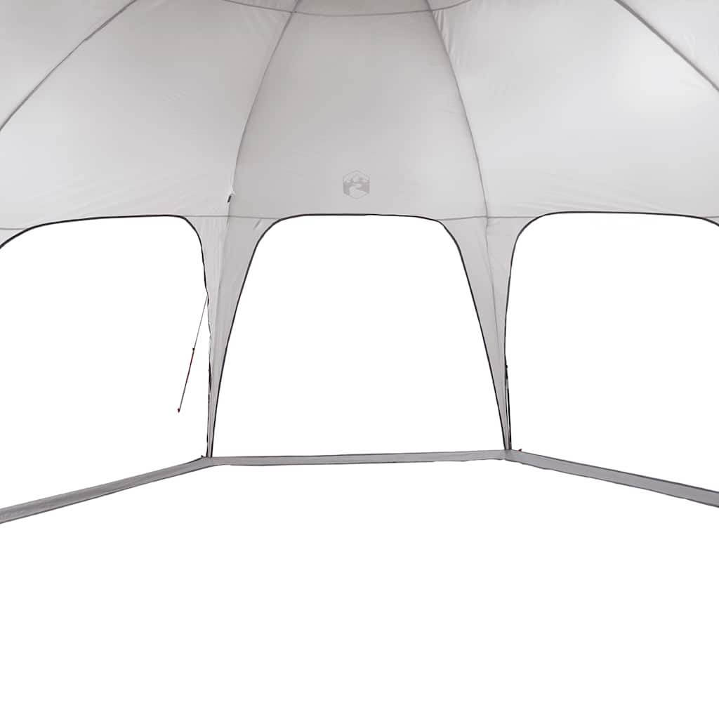 Detail van de grijze vidaXL partytent met open zijwanden voor optimale ventilatie.
