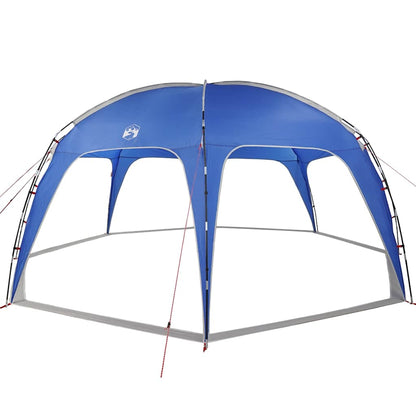 Detail van de azuurblauwe vidaXL partytent met waterdichte constructie en flexibele stokken.