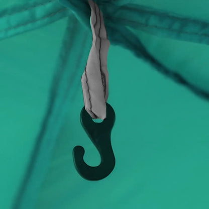 Detail van de zeegroen vidaXL partytent met bevestigingshaak aan de binnenzijde.