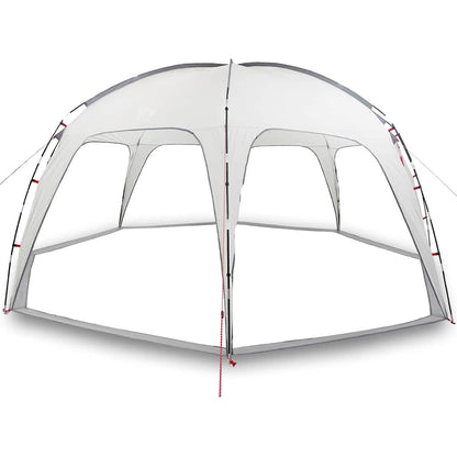 Detail van de vidaXL waterdichte partytent met een open zijaanzicht en stevige structuur.