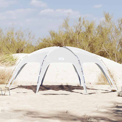 Detail van de vidaXL waterdichte partytent in grijs, zijaanzicht op het open ontwerp.