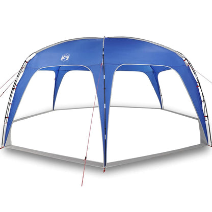Detail van de azuurblauwe vidaXL partytent met waterdicht ontwerp en flexibele stokken.