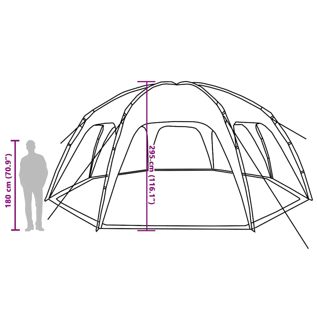 Zijaanzicht van de vidaXL partytent met afmetingen en opstelling.