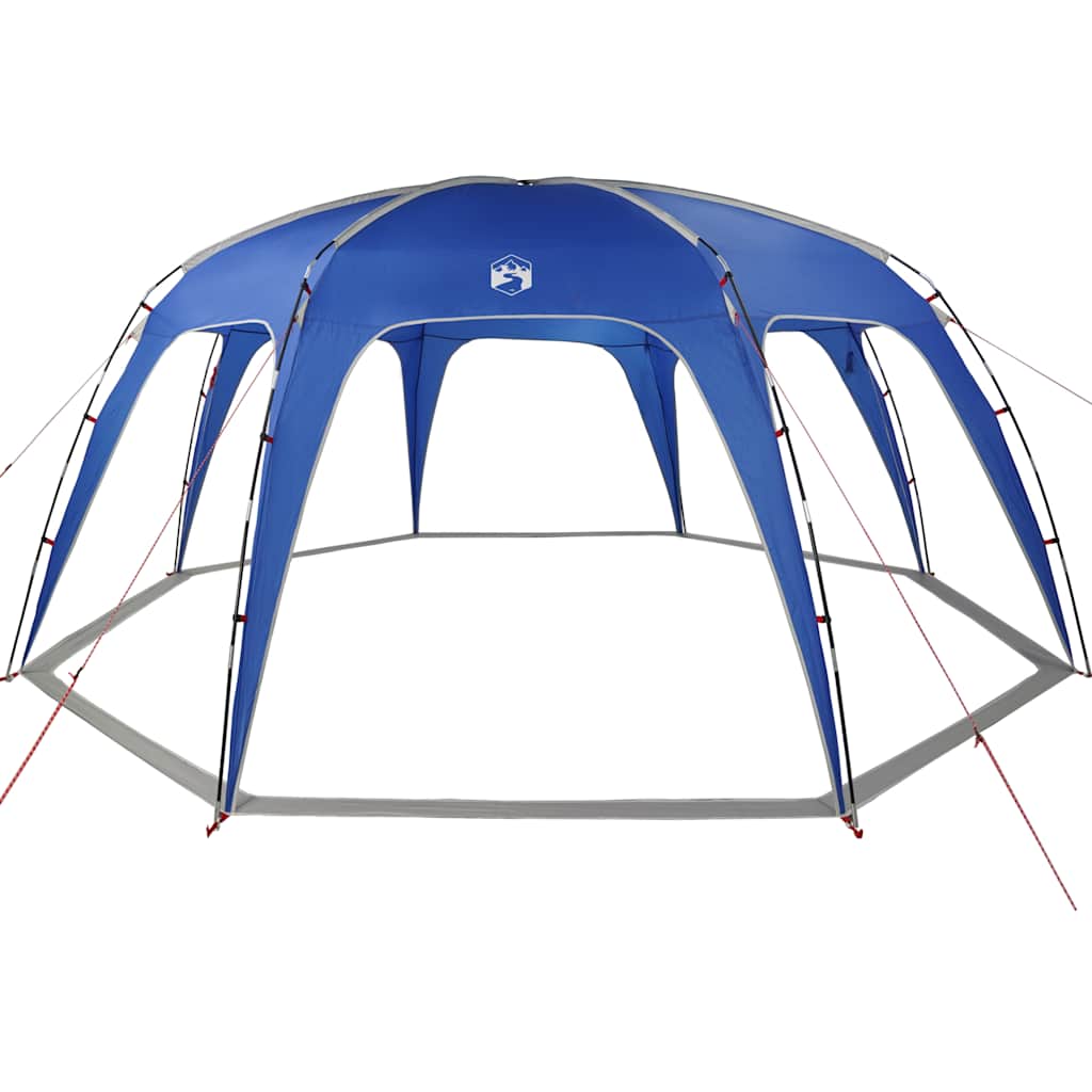 Detail van de azuurblauwe vidaXL partytent met een stevig frame en waterdicht ontwerp.