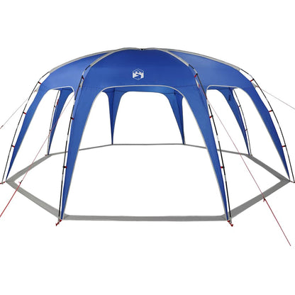 Detail van de azuurblauwe vidaXL partytent met een stevig frame en waterdicht ontwerp.