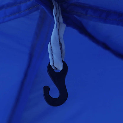 Detail van de zwarte haak aan de binnenzijde van de azuurblauwe vidaXL partytent.