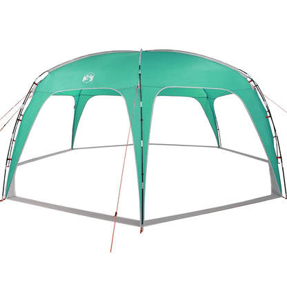 Detail van de zeegroene vidaXL partytent met een stevig frame en waterdichte zeilen.